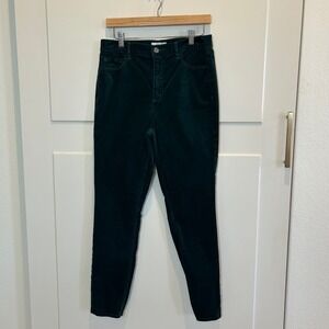 LOFT‎ Womens Dark Emerald Green High Rise Skinny Corduroy Pants Size 30/10